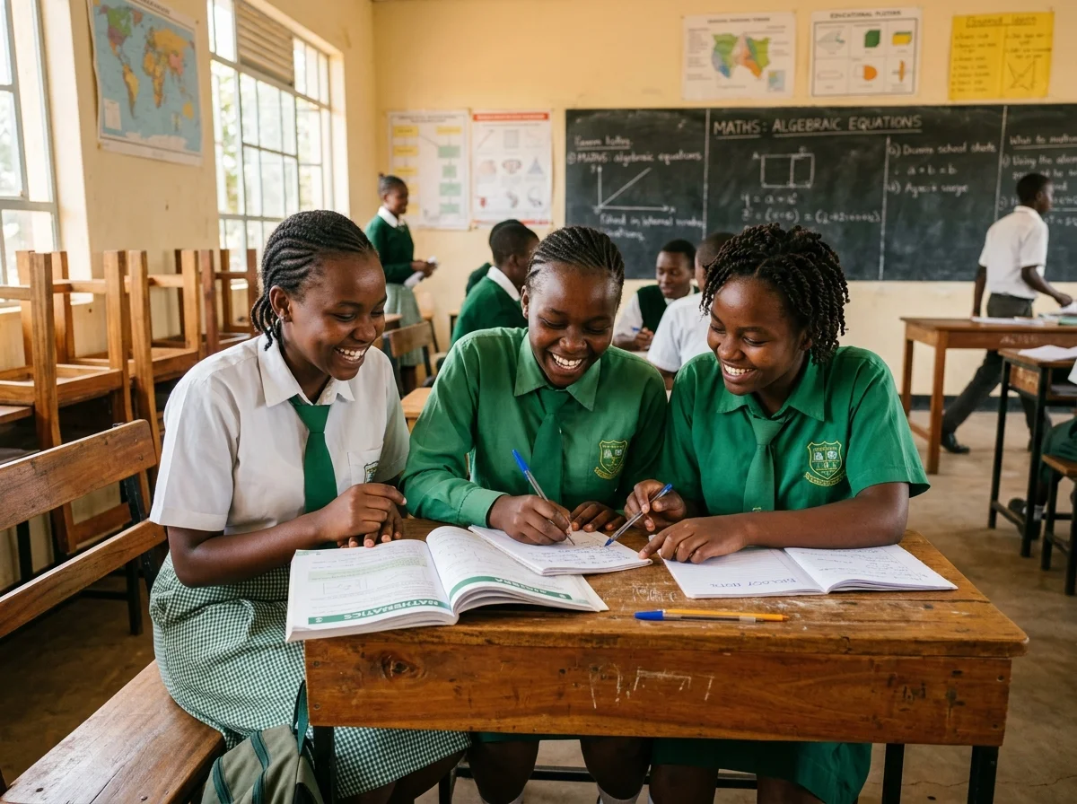 Ugandan students learning together with verified notes and revision past papers
