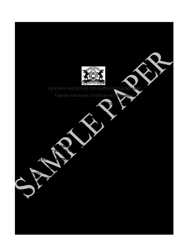 UACE Biology P530/2 Sample Paper 2026 Instructions to Schools
