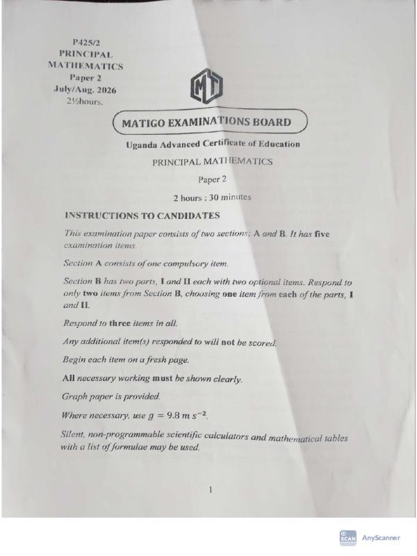 Matigo Mathematics Paper 2 Mock Exam 2026