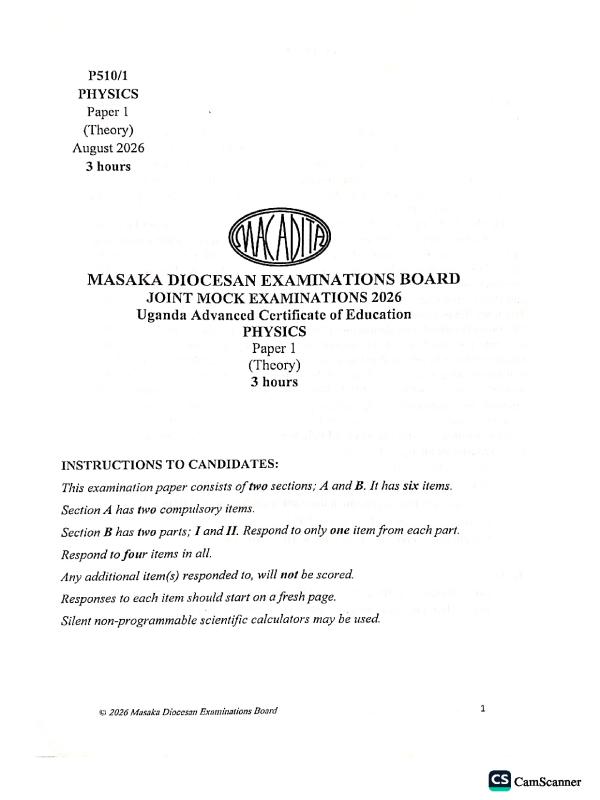 MACADITA P5101 Examination Paper 2026