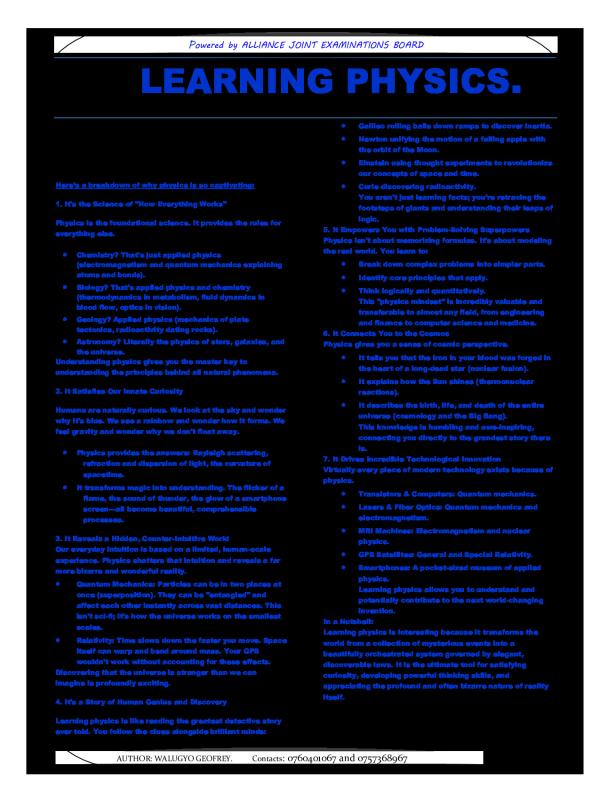 Senior 1 Physics Book 1 Notes | CBC Curriculum (S1)