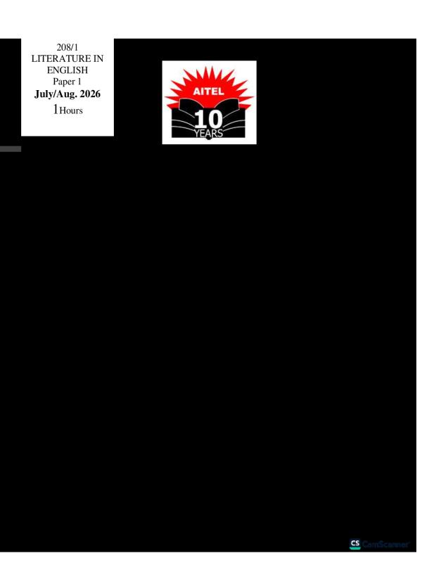 S.2 Literature End of Term II Exam 2026 - Aitel