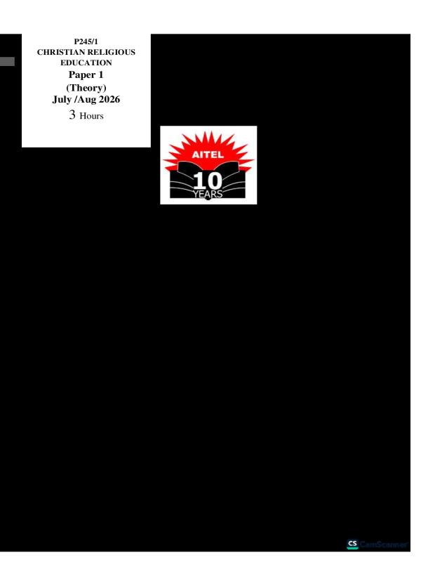 AITEL Senior 5 CRE Paper 1 End of Term II Examination 2026