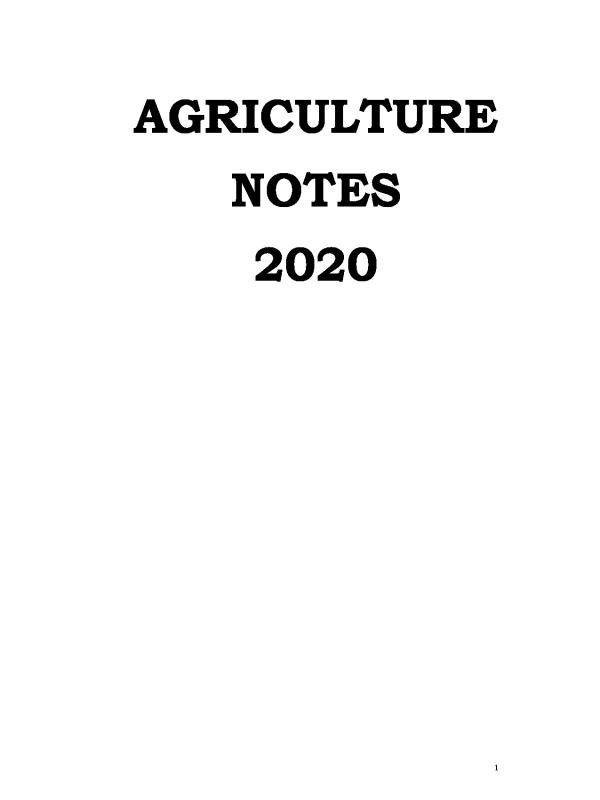 O-Level Agriculture Revision Notes (S1-S4)