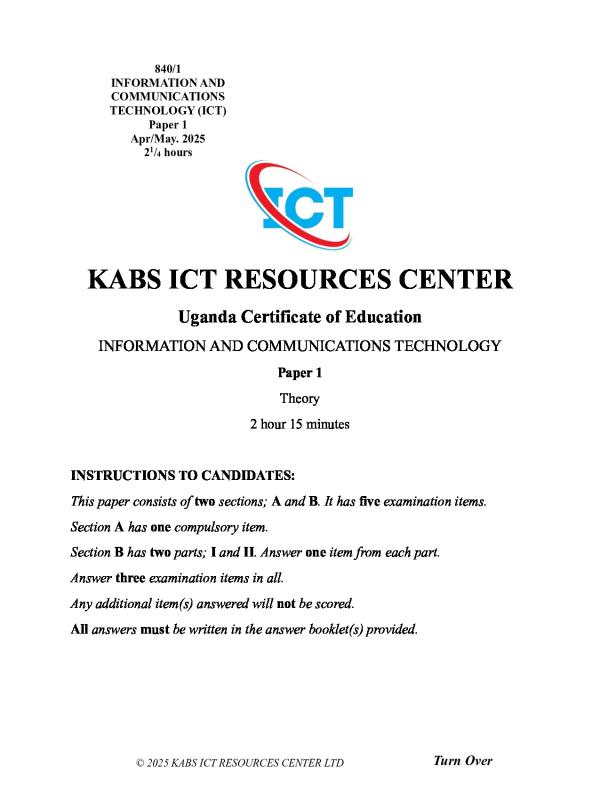 Senior four ICT paper 1