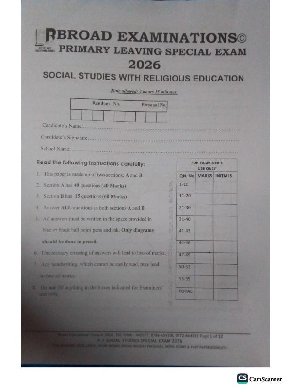 Broadway Special SST Mock Exam 2026