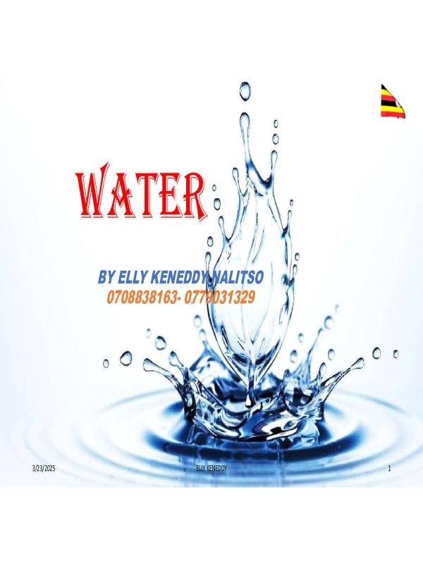 Senior 1 Chemistry Notes on Water   CBC