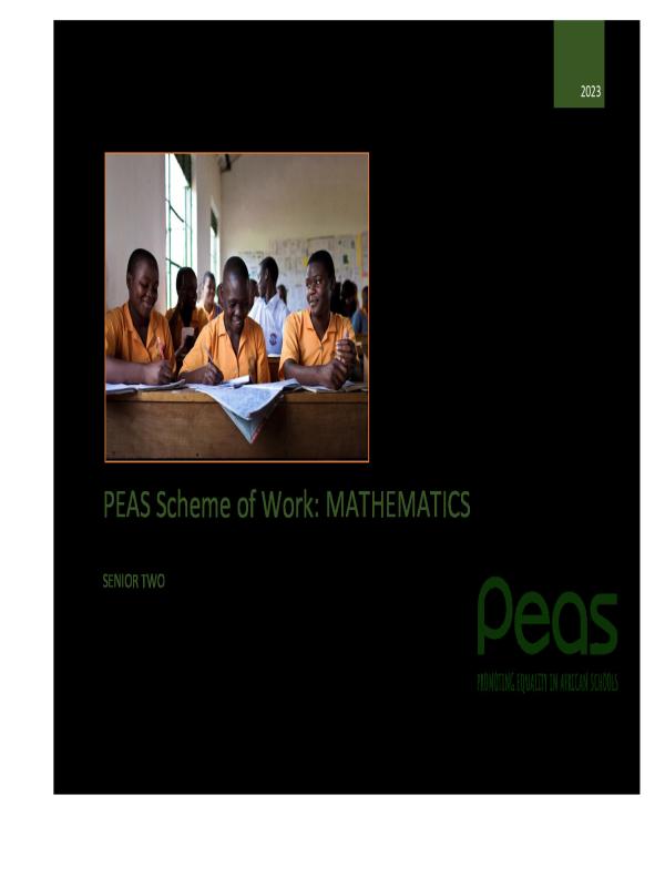 MATHEMATICS SENIOR TWO SCHEME OF WORK