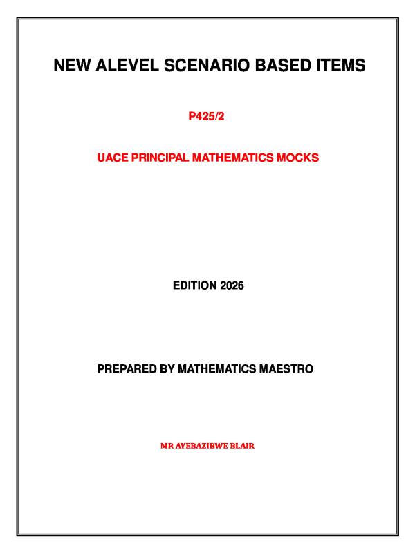 UACE Mathematics Paper 2 Mock Collection 2026