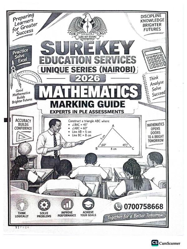 P.7 Mathematics Guide Sure key Pre PLE  (Nairobi)  Set 2026