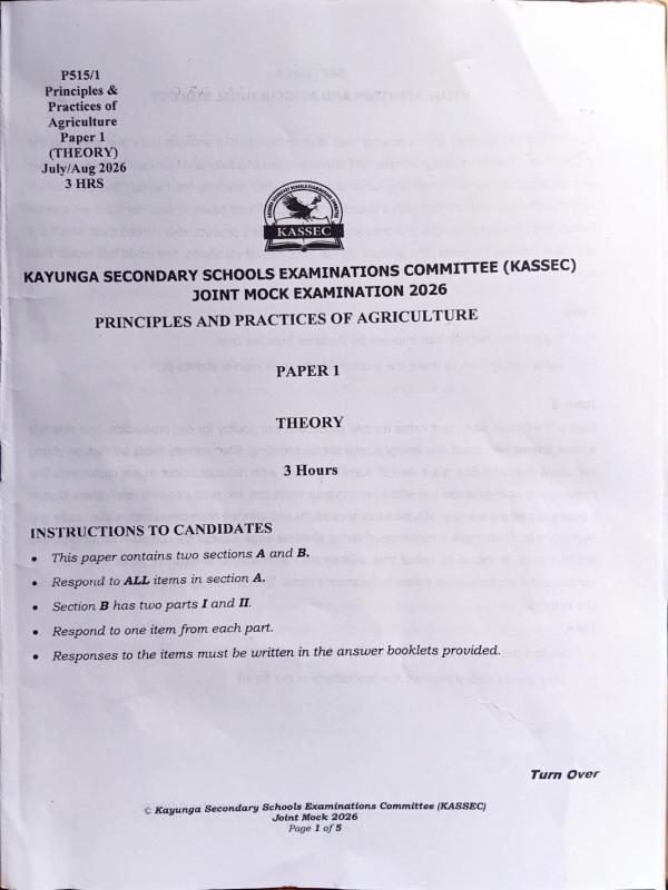 S.6 Agriculture Paper CBC 2026 - Uganda National Examinations Board (UNEB)