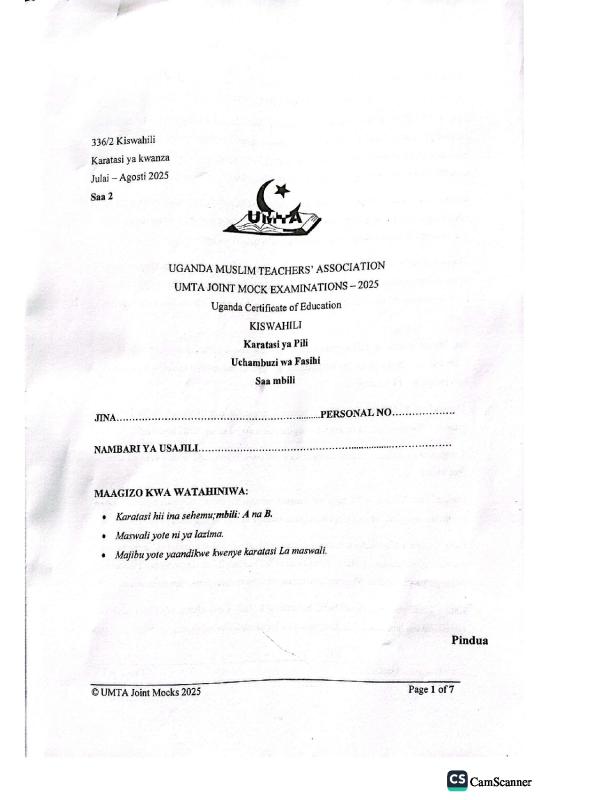 UMTA  Mock pp2 2025